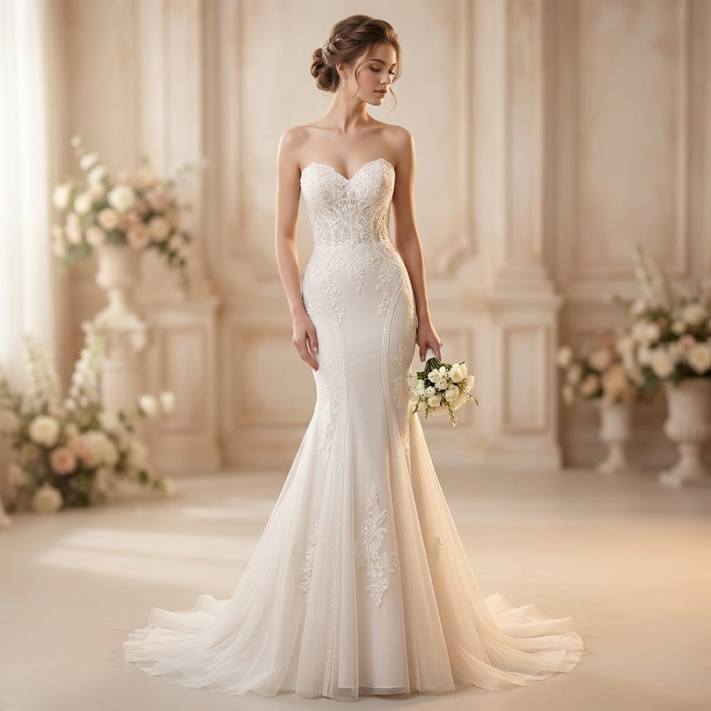 Mermaid Bridal Gown virtual try-on look — Dressora AI clothes changer closet