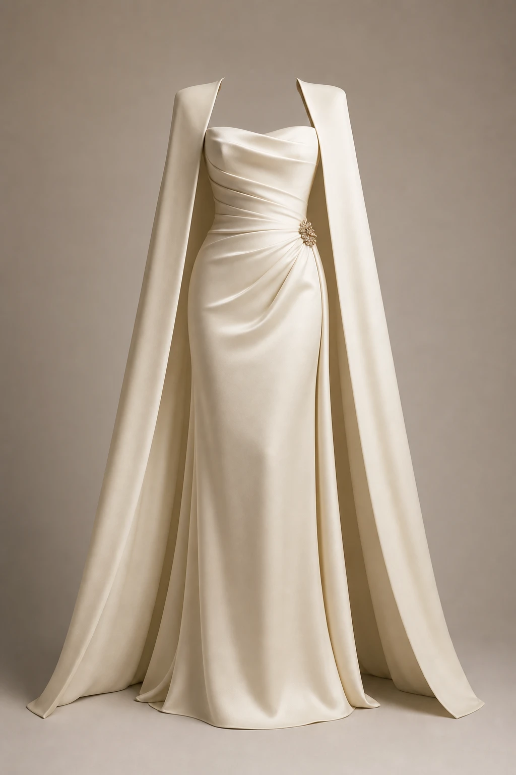 Schwarzes Krawattenkleid · Cape-Look