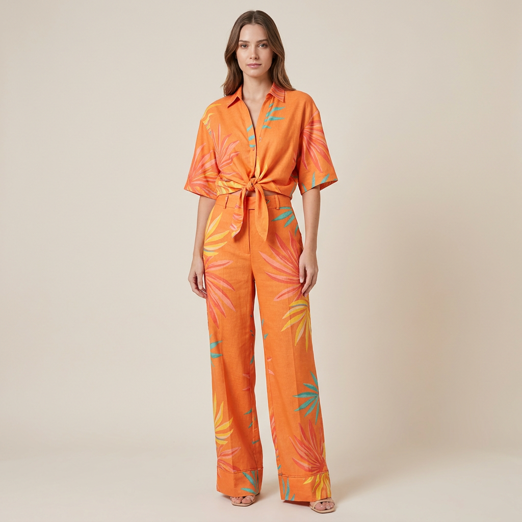 Tropisches Urlaubsset · Kurzer Editorial-Look