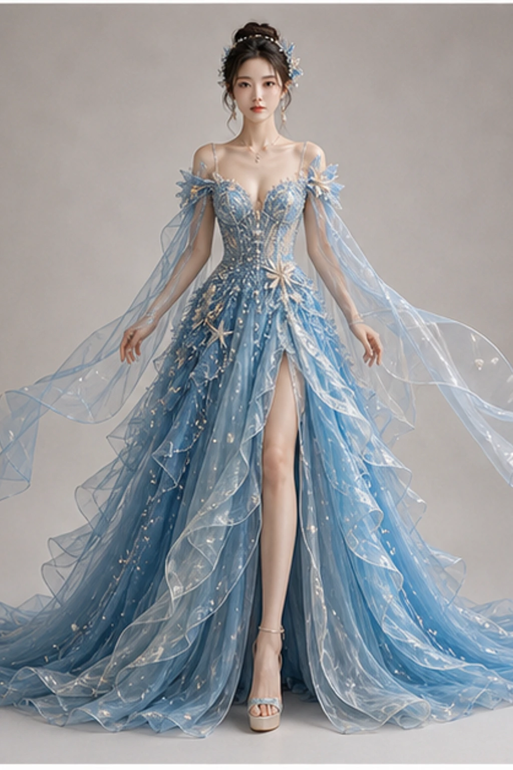 Pisces Ocean Dream Gown - Short Editorial Look