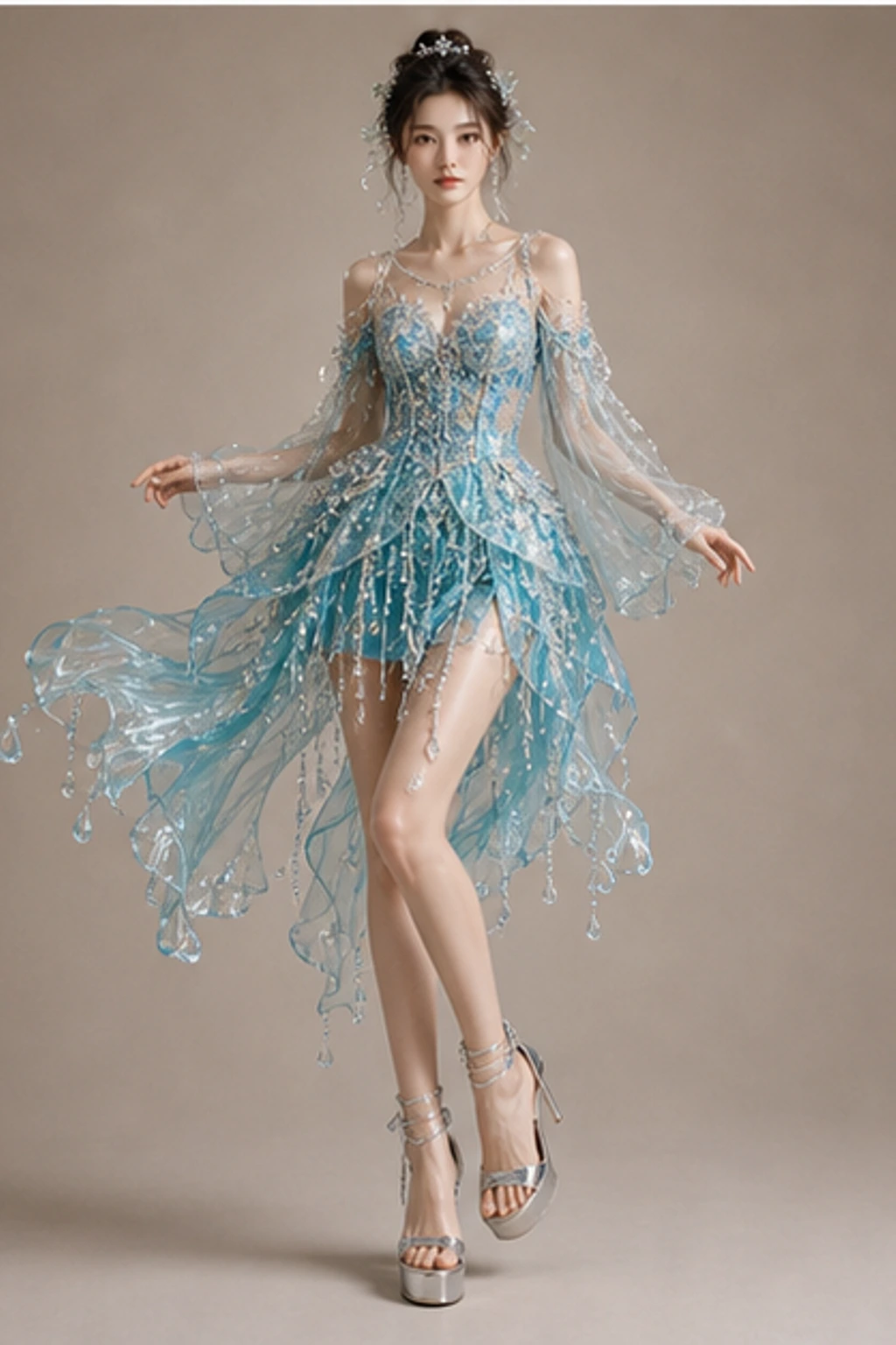 Waterfall Fairy Gown - Short Editorial Look