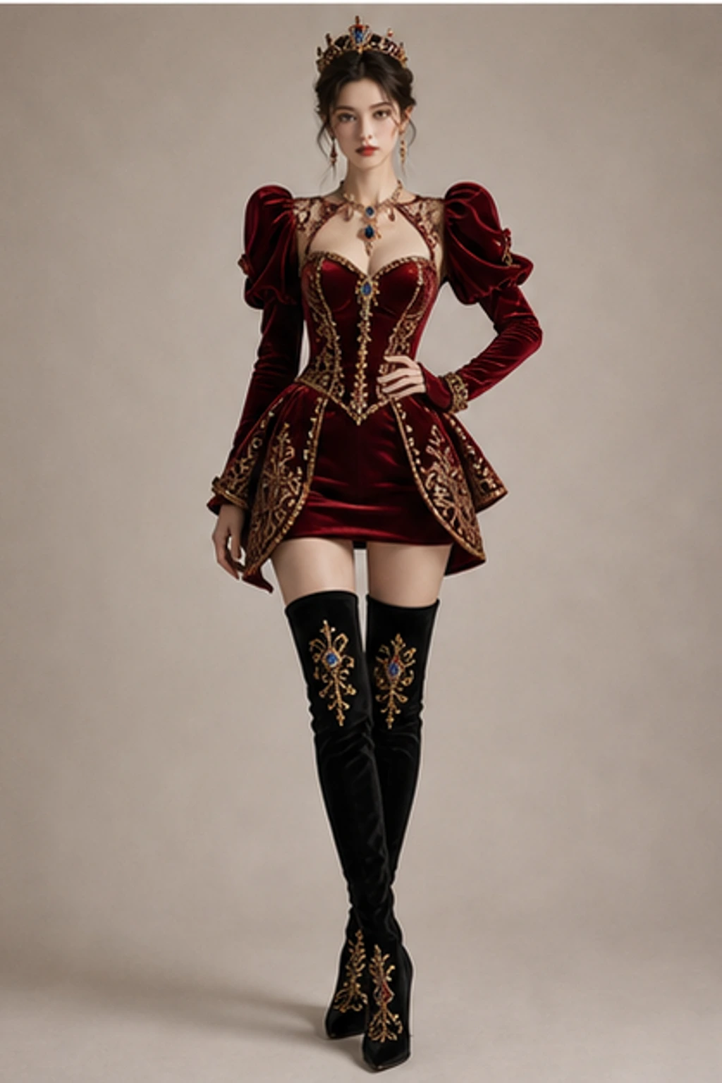 Velvet Crown Dress · Look pendek editorial