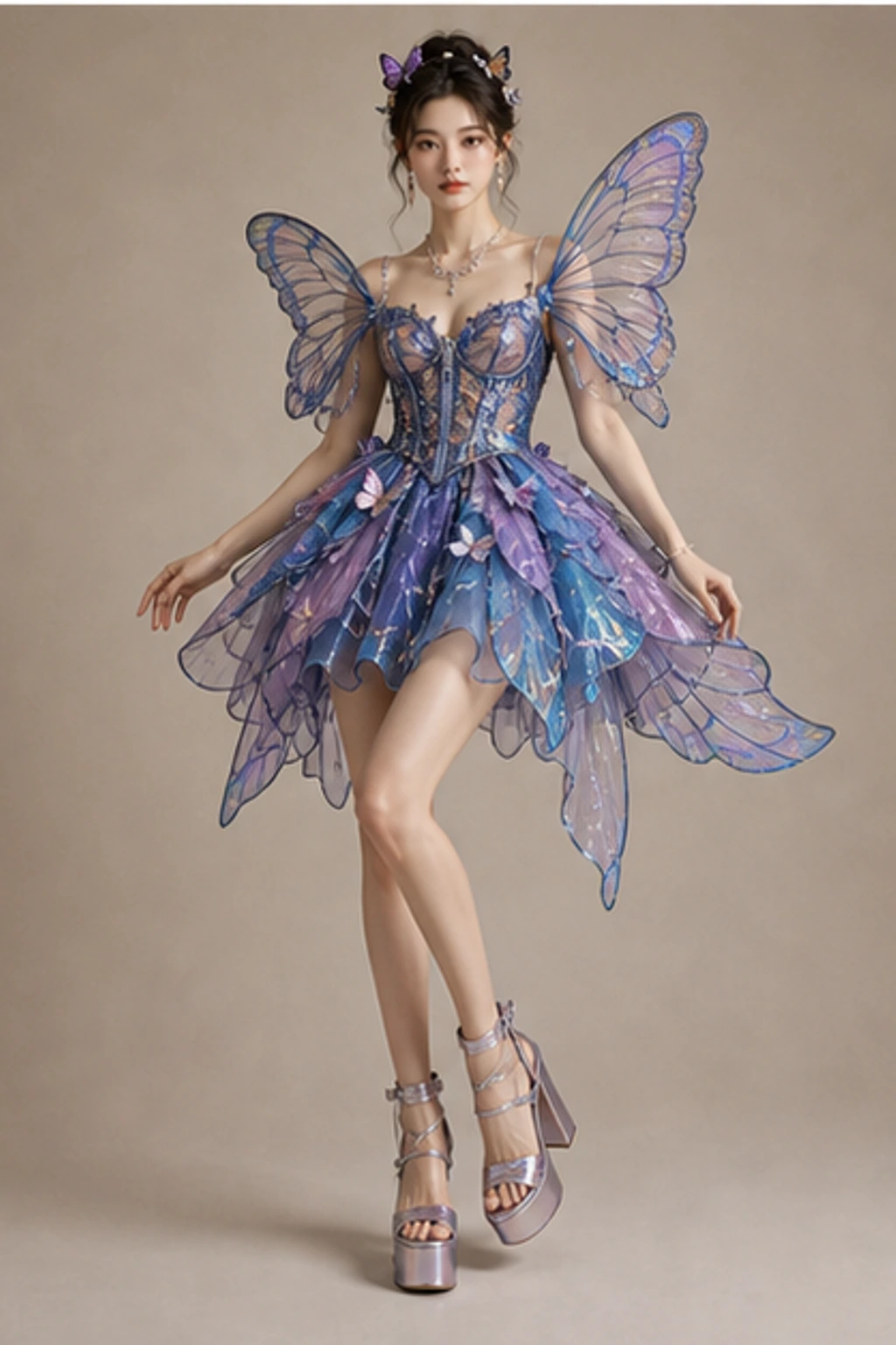 Butterfly Fairy Gown · Look pendek editorial