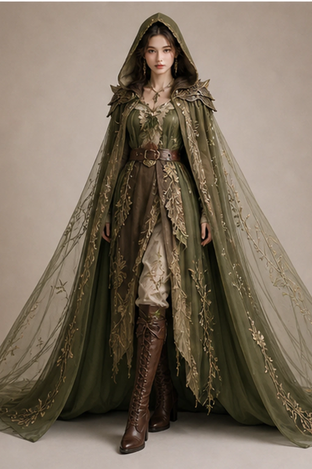 Forest Fairy Dress - Cape Or Outerwear Look