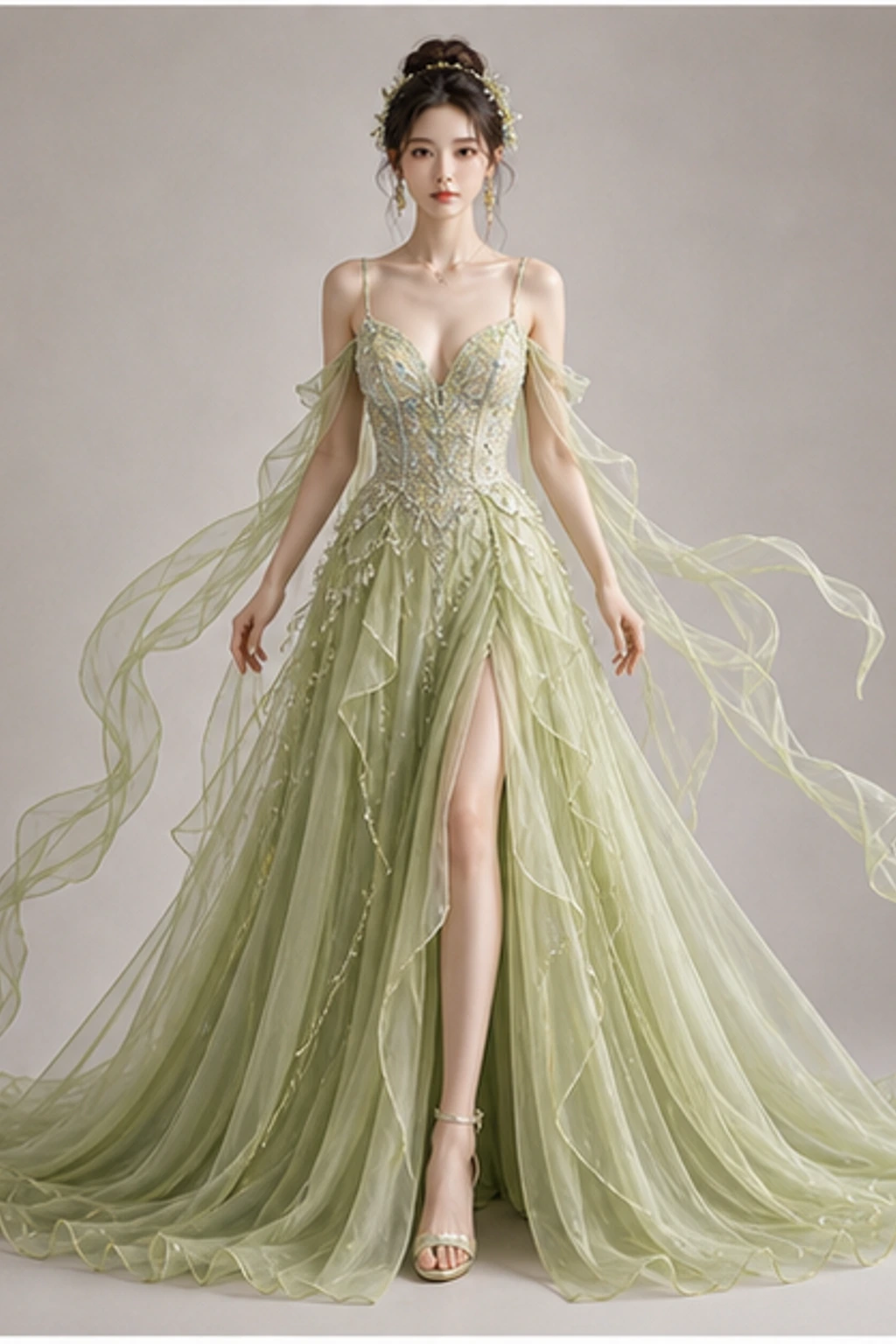 Peridot Garden Dress · Look com capa