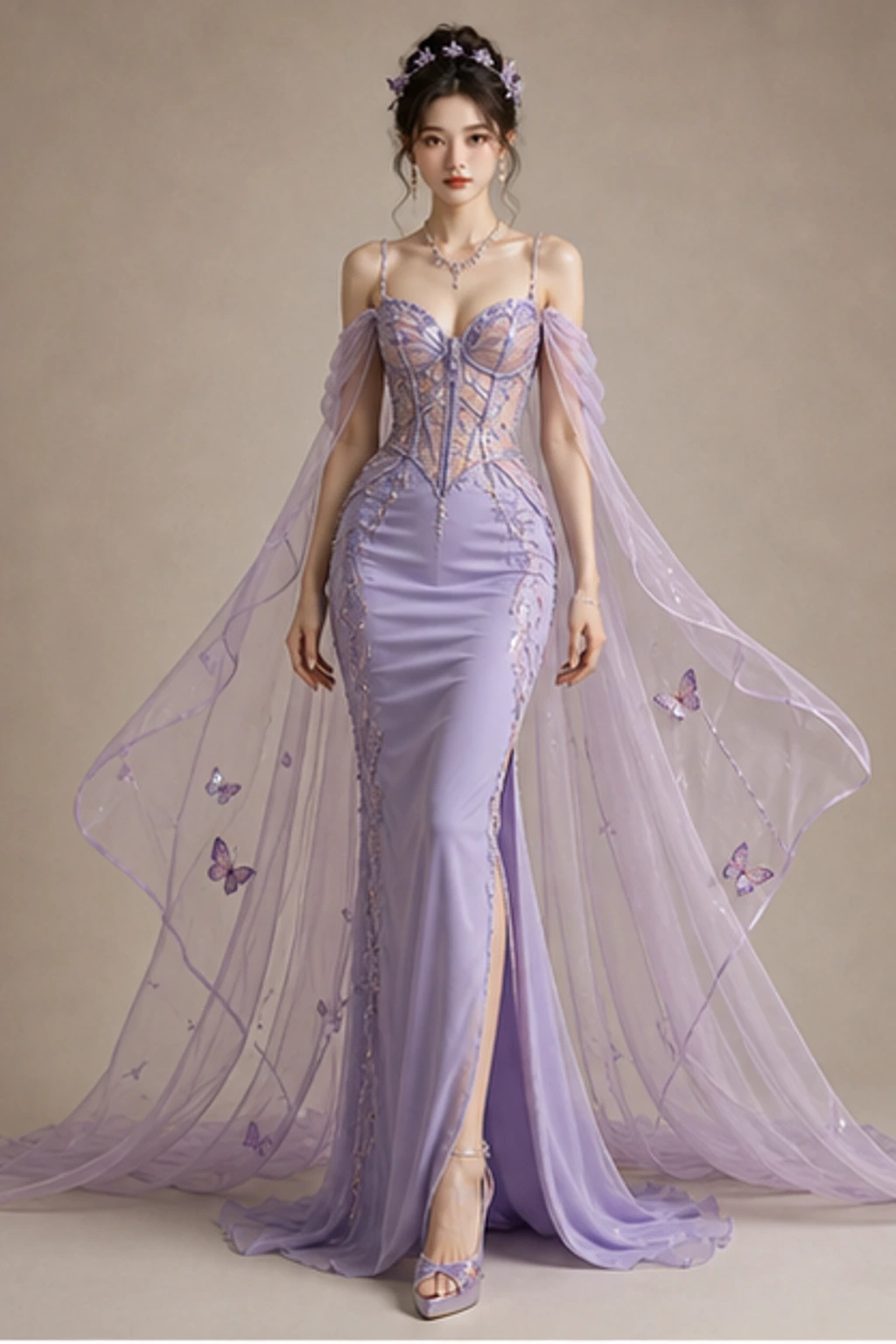 Butterfly Fairy Gown · Gaun potret