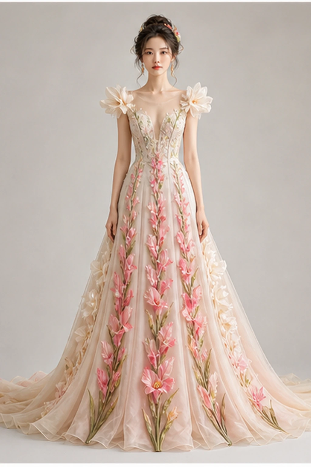 August Gladiolus Gown · 쇼트 에디토리얼