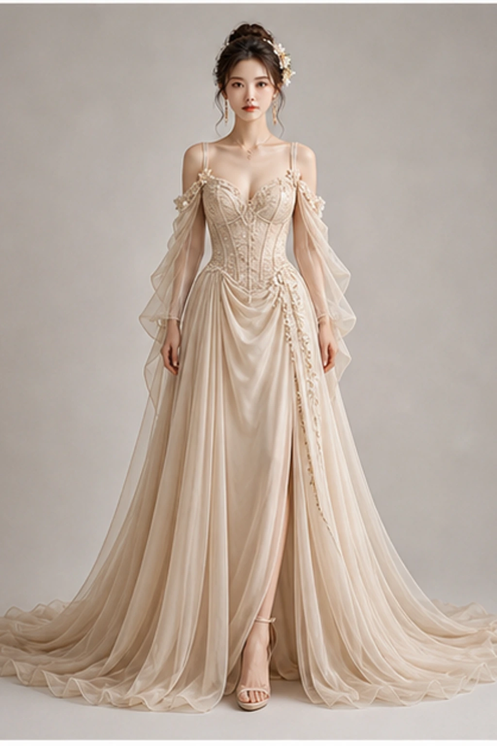 Virgo Ivory Garden Dress · Короткий editorial