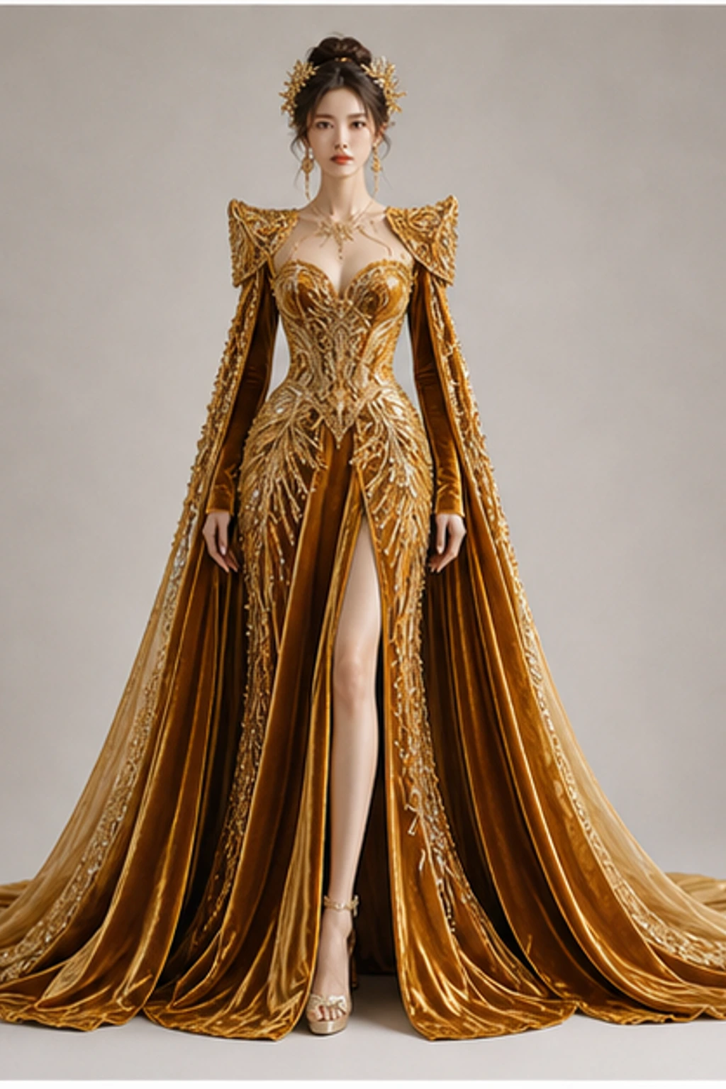 Leo Sun Queen Gown · Look cape