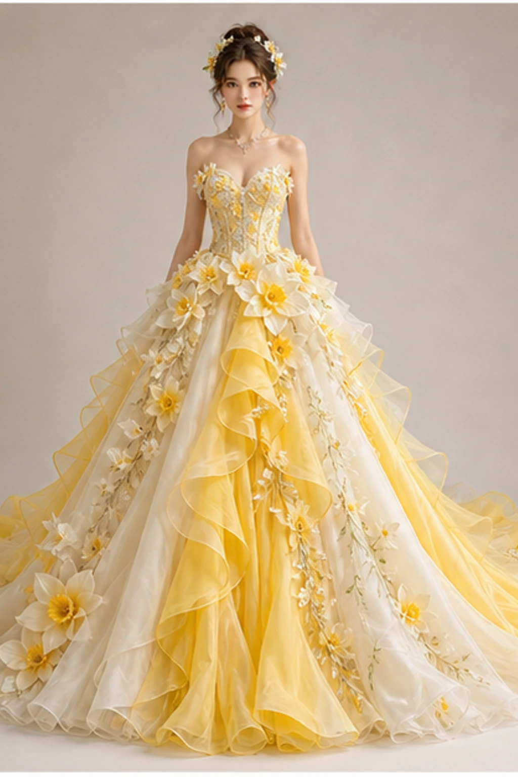 March Daffodil Gown · Cape-Look