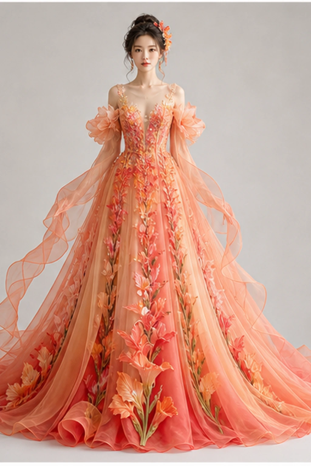 August Gladiolus Gown · 케이프 룩