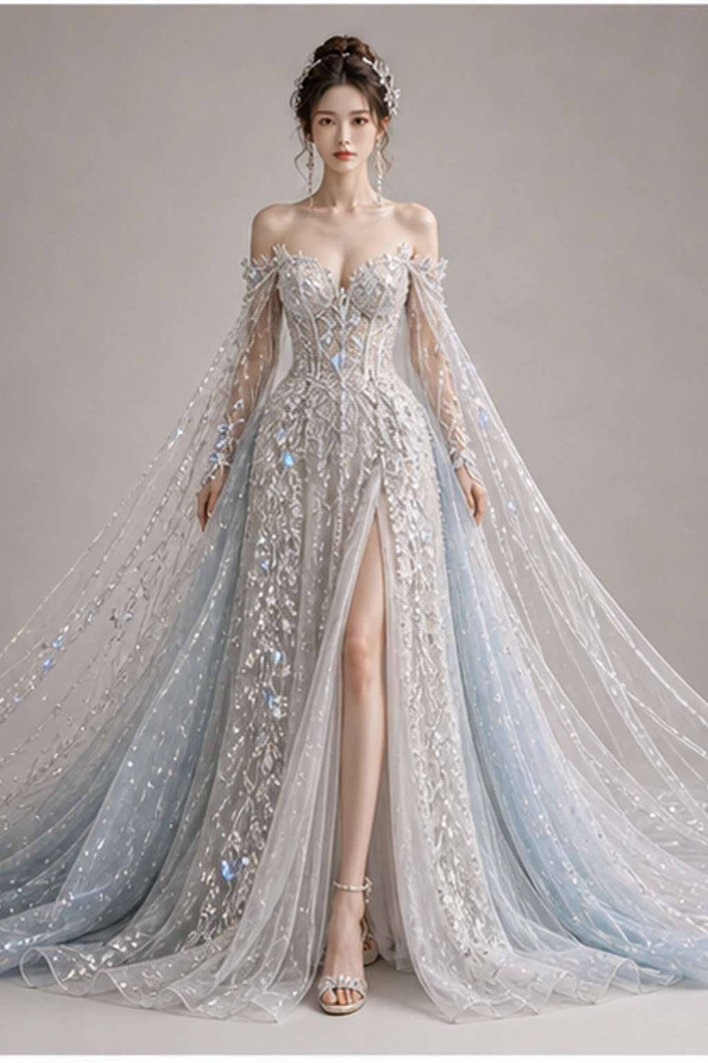 Diamond Ice Gown · Look cape
