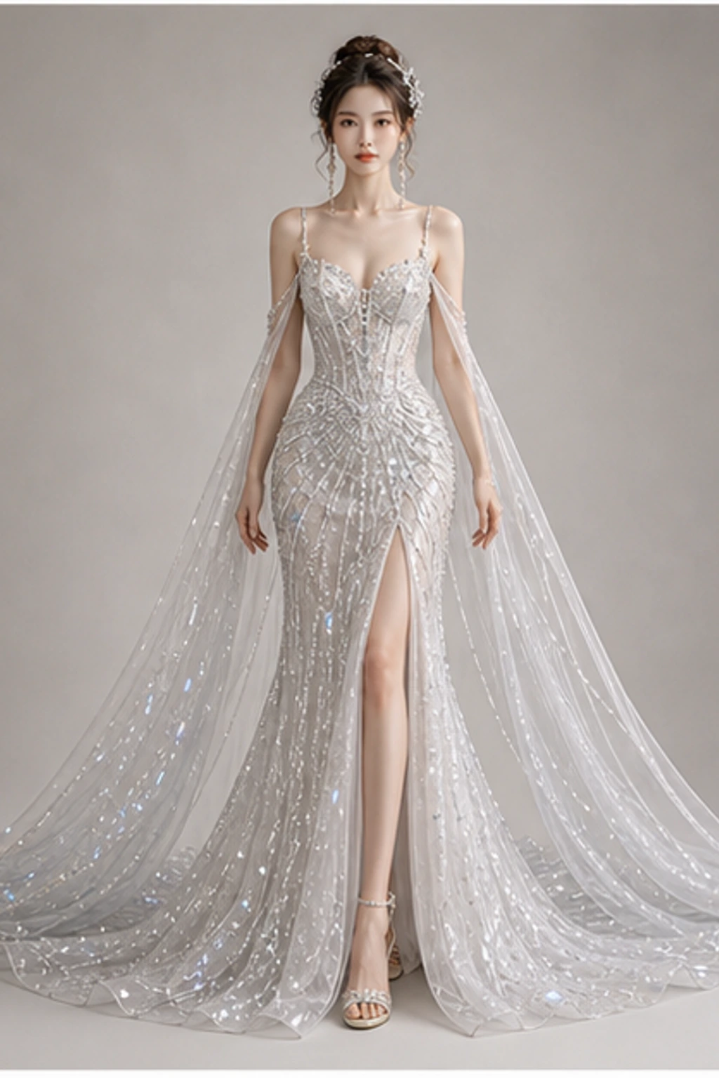 Diamond Ice Gown · Look pendek editorial