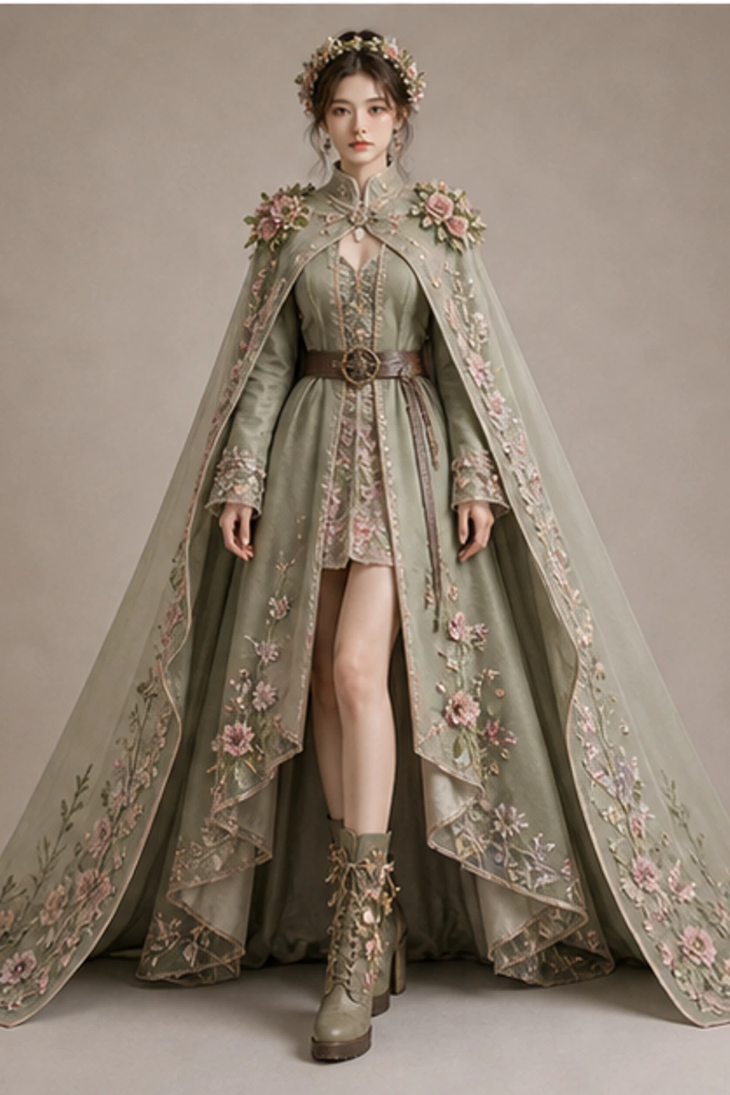Flower Crown Fairy Dress · Pelerinli görünüm