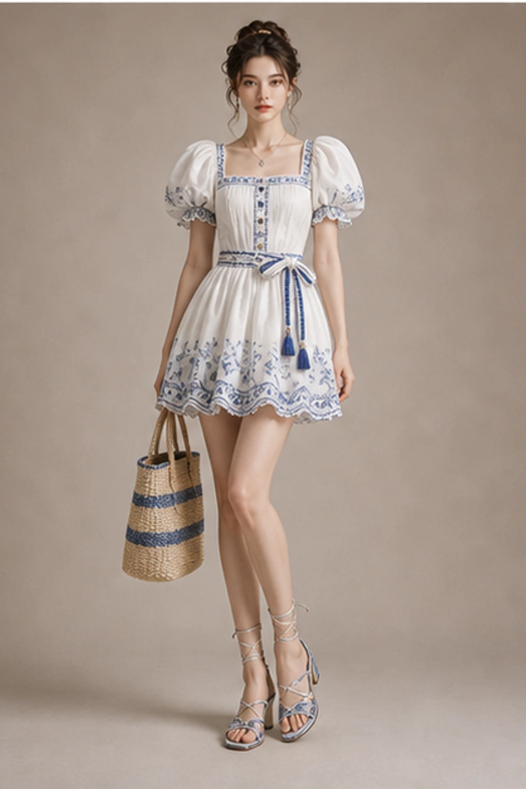 Santorini White Dress - Short Editorial Look