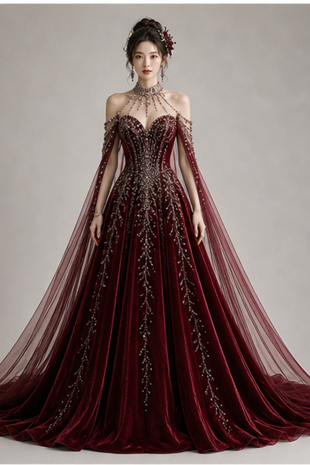 Garnet Velvet Gown · Robe portrait