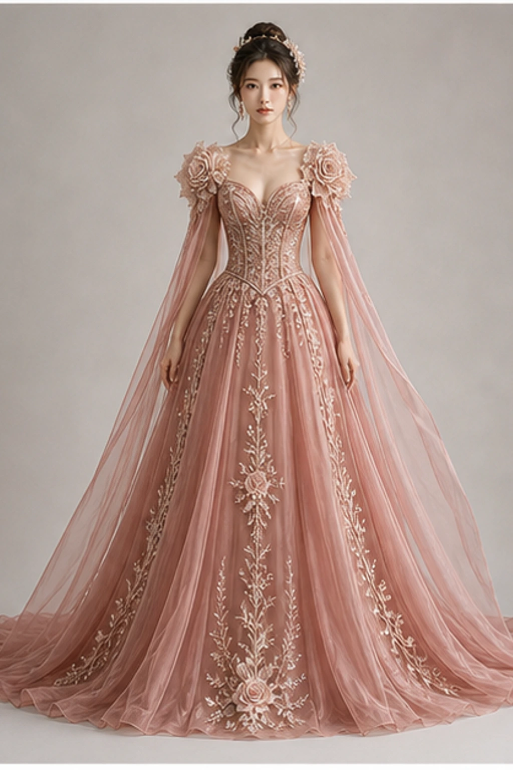 Libra Rose Balance Gown · Look court éditorial