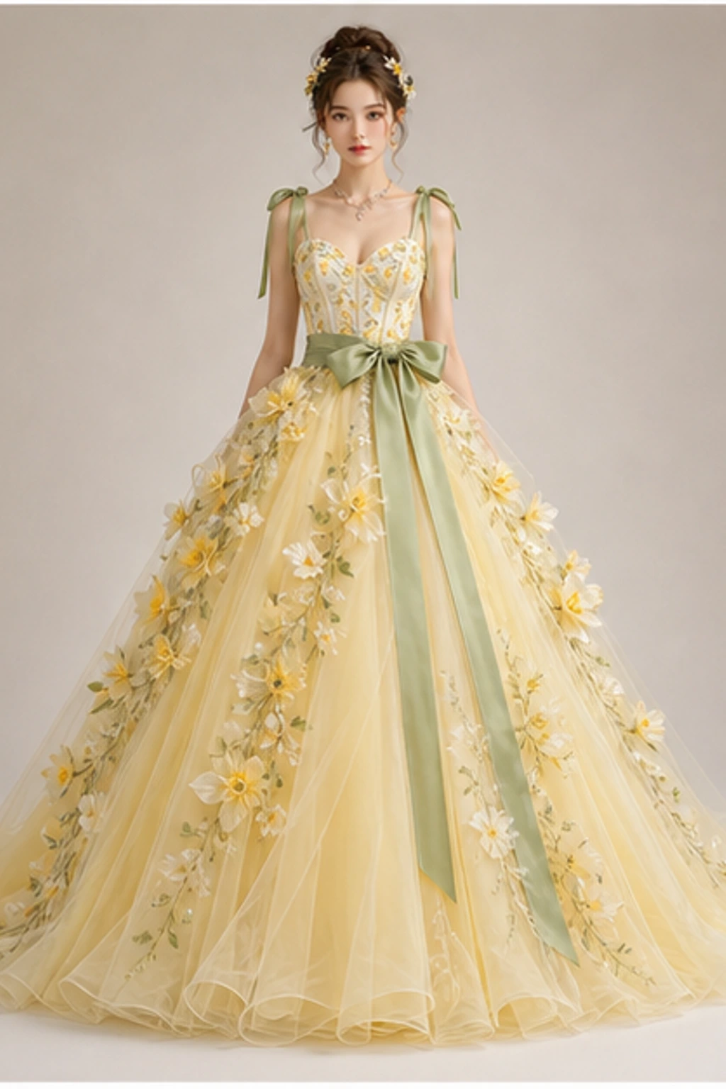 March Daffodil Gown · Kurzer Editorial-Look