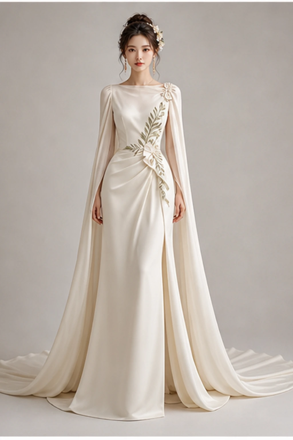 Virgo Ivory Garden Dress · Образ с кейпом