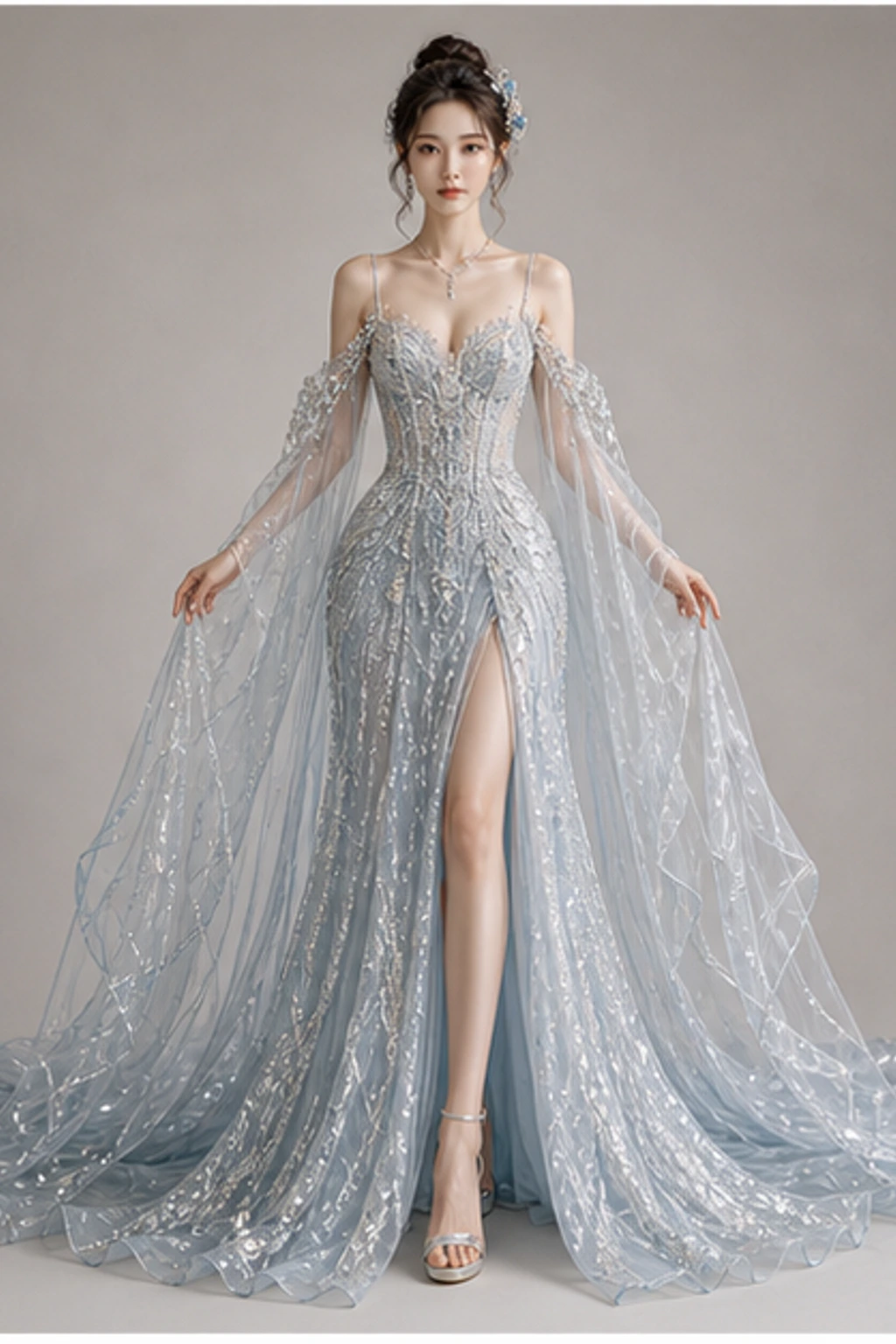Aquamarine Ocean Gown · Look curto editorial
