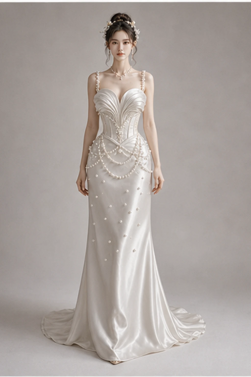 Cancer Moon Pearl Gown · Портретный силуэт