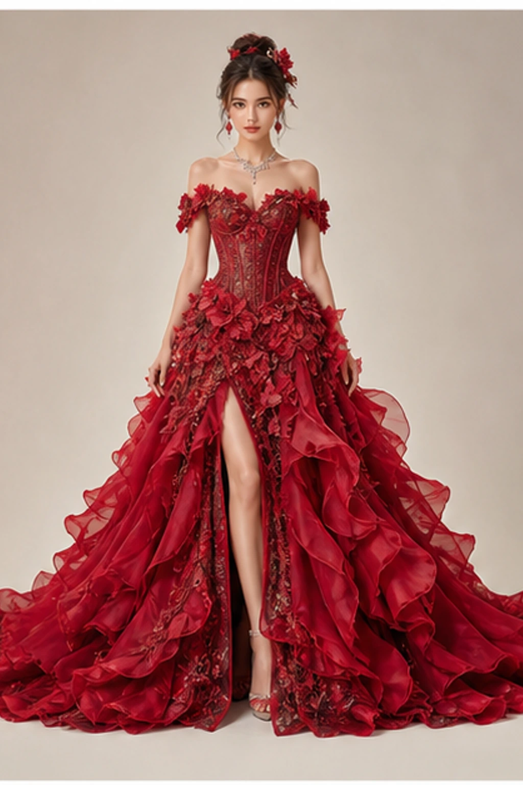 January Carnation Gown · Gaun potret