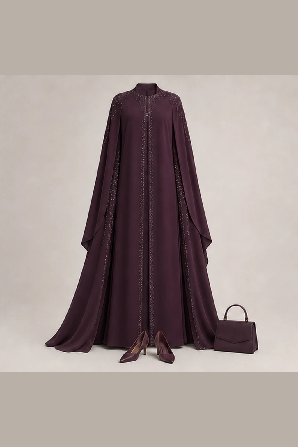 Abaya modern untuk Idulfitri · Berlapis